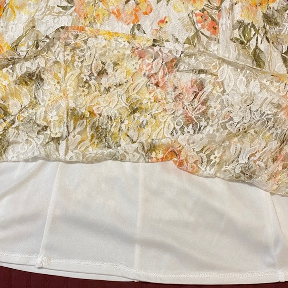 Perceptions Petite Floral Sleeveless Lace Dress Petite Medium - Picture 4 of 8